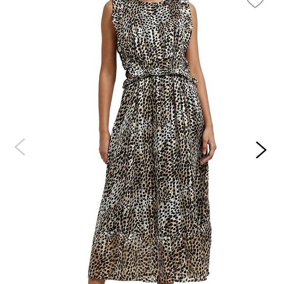NWT River Island leopard maxi dress with ruffles and cut out sides - Picture 4 of 12